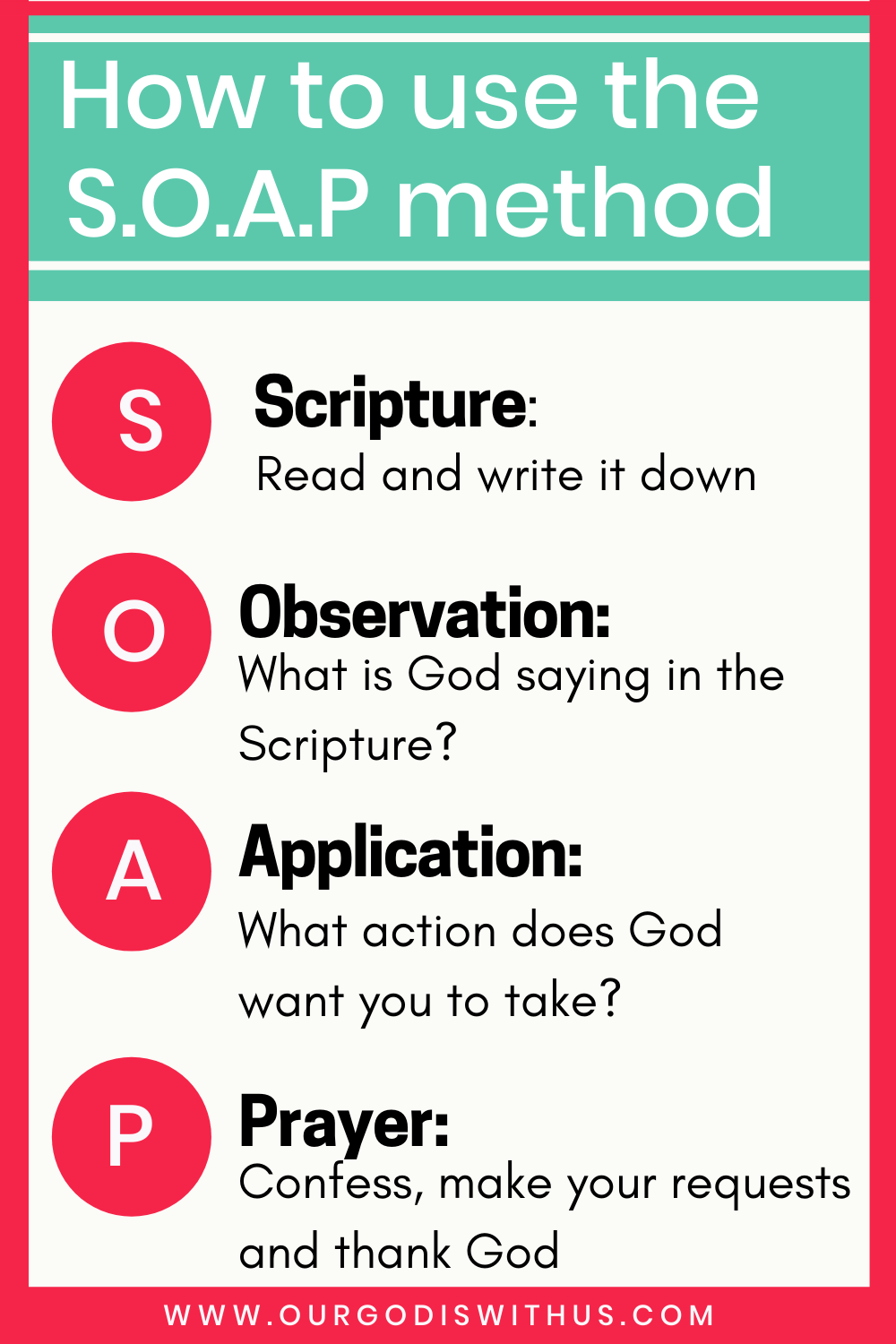 How to study the Bible using the S.O.A.P method OUR GOD IS WITH US