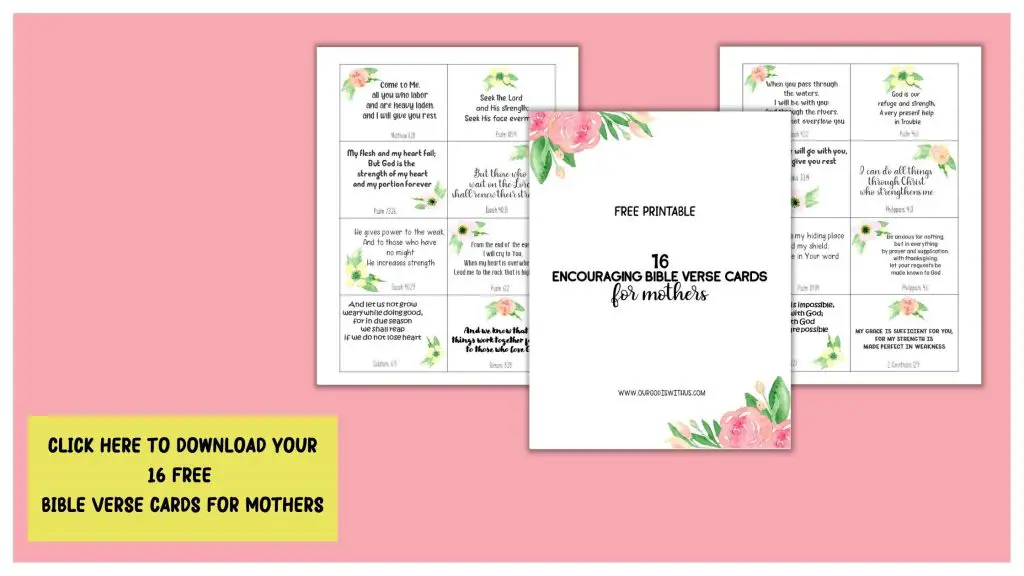 Free Bible verse cards for mothers