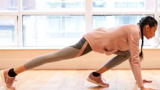 Black American woman exercising