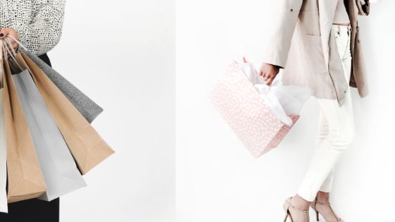Two women holding shopping bags